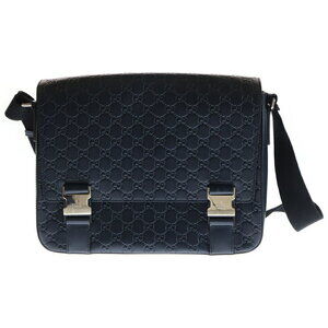 GUCCI Guccissima Leather Messenger Bag Navy Blue